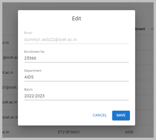 View Points Report Edit Modal